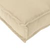 vidaXL Set de coussins de palette 2 pcs Beige 120 x 40 x 8 cm