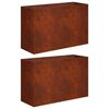 vidaXL Cache-pot de jardin 2 pc Rouill&eacute; 80 x 30 x 50 cm Acier patin&eacute;