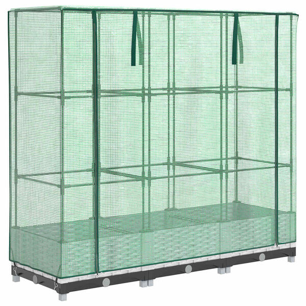 vidaXL Jardini&egrave;re sur&eacute;lev&eacute;e avec housse aspect rotin 120x40x123 cm