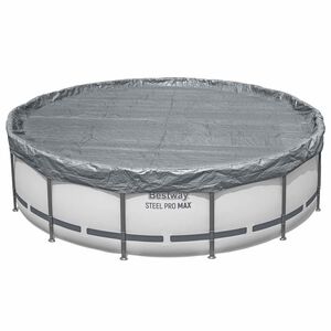 Bestway Couverture de piscine &Oslash;3,05 m Rond Polyester Gris