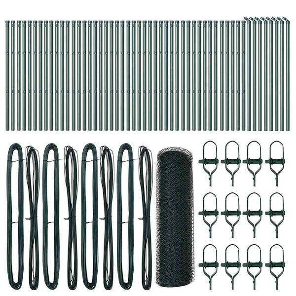 vidaXL Poteau de cl&ocirc;ture. Vert 100 x 0,4 m (maillage de 25 mm)