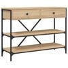 vidaXL Table console avec tiroirs et &eacute;tag&egrave;res ch&ecirc;ne sonoma