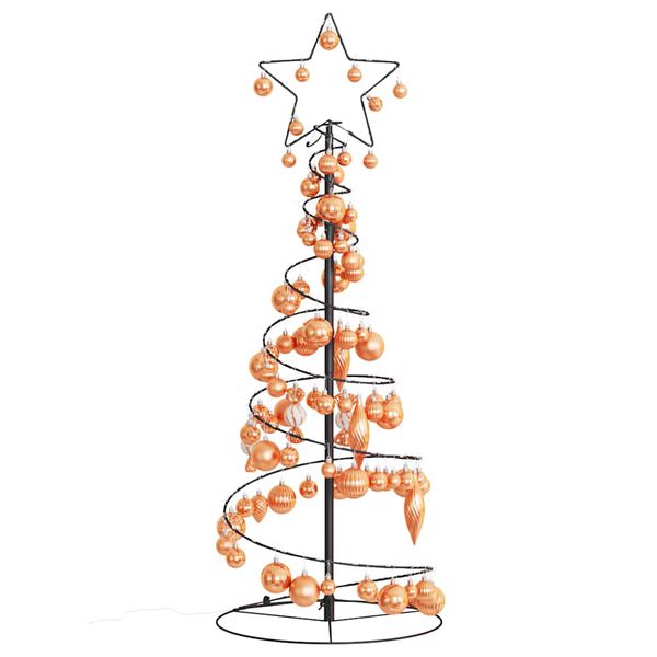 vidaXL Sapin de No&euml;l &agrave; LED avec boules 80 LED blanc chaud 120 cm