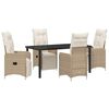 vidaXL Ensemble de salle &agrave; manger pour jardin 5 pc Beige polyrotin