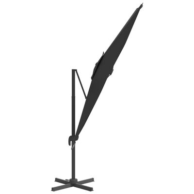 vidaXL Parasol déporté avec mât en aluminium Noir 400x300 cm