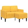 vidaXL Canap&eacute; 2 places avec m&eacute;ridienne en L jaune clair 125 cm Lin