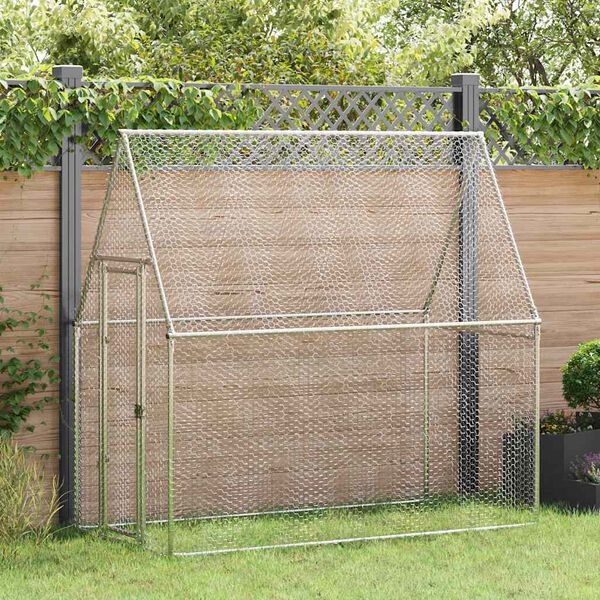 vidaXL Cage pour poules argent&eacute; 200x100x190 cm acier galvanis&eacute;