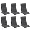 vidaXL Coussins de chaise &agrave; dossier haut lot de 6 anthracite