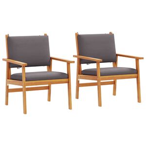 vidaXL Chaise de jardin 2 pcs Anthracite Bois d'Acacia Massif