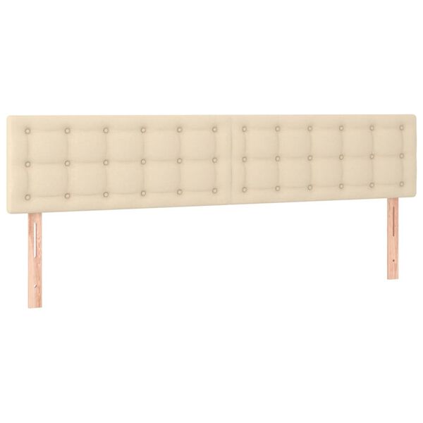 vidaXL T&ecirc;te de lit &agrave; LED Cr&egrave;me 160x5x78/88 cm Tissu