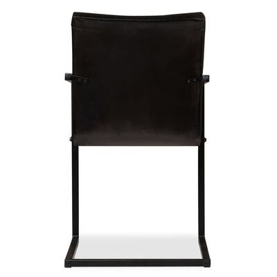 vidaXL Chaises à manger lot de 4 anthracite cuir véritable