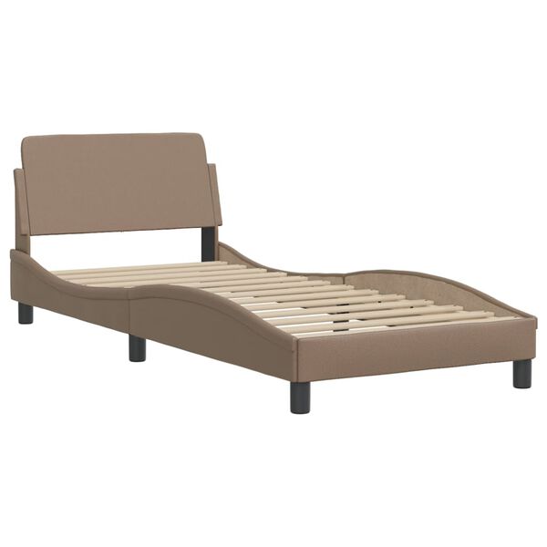 vidaXL Lit avec matelas Hvar cappuccino 90x200 cm similicuir