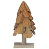 vidaXL Sapin de Noël avec support Marron 60 cm Bois de teck solide