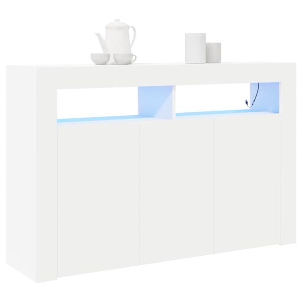 vidaXL Buffet Blanc 116 x 30 x 75 cm Bois d'ing&eacute;nierie