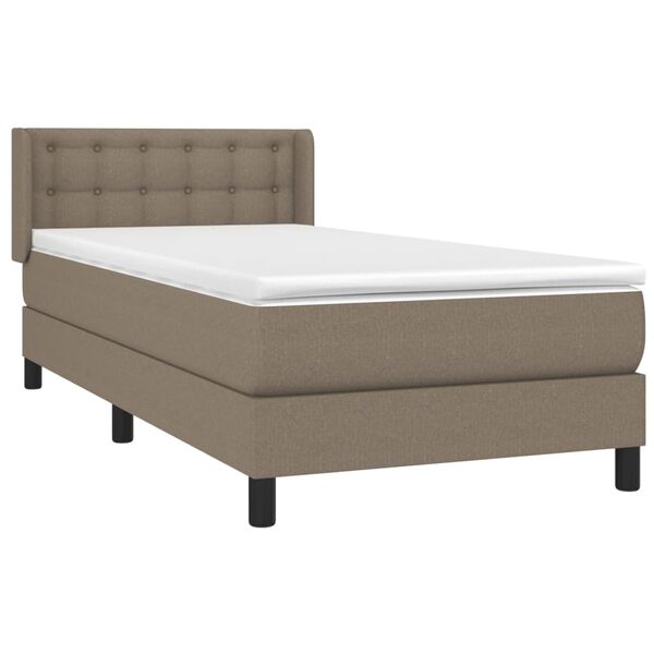 vidaXL Sommier &agrave; lattes de lit avec matelas Taupe 100x200 cm Tissu