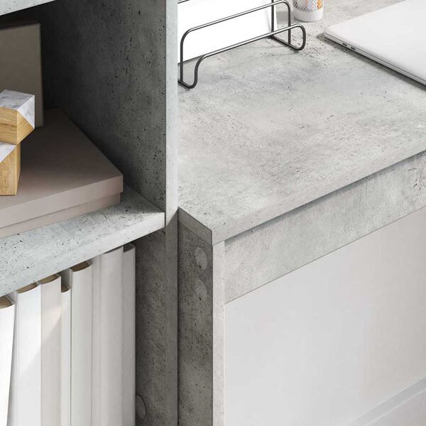vidaXL Bureau avec tiroir 2 pcs Gris béton