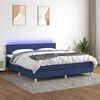 vidaXL Sommier &agrave; lattes de lit avec matelas LED Bleu 180x200 cm Tissu
