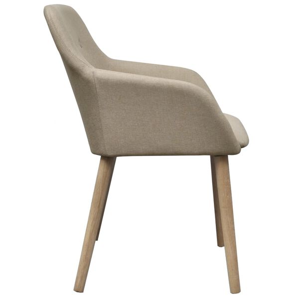 vidaXL Chaises à manger lot de 4 beige tissu et chêne massif