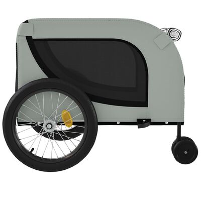 vidaXL Remorque de vélo pour animaux de compagnie gris et noir