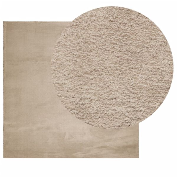 vidaXL Tapis HUARTE &agrave; poils courts doux et lavable sable 120x120 cm