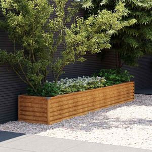 vidaXL Jardini&egrave;re sur&eacute;lev&eacute;e 291 x 50 x 36 cm Acier Corten
