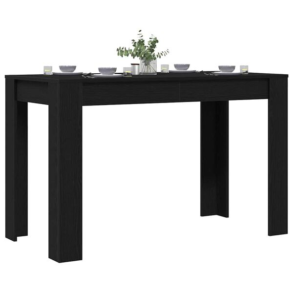 vidaXL Table &agrave; d&icirc;ner ch&ecirc;ne noir 120x60x76 cm bois d'ing&eacute;nierie