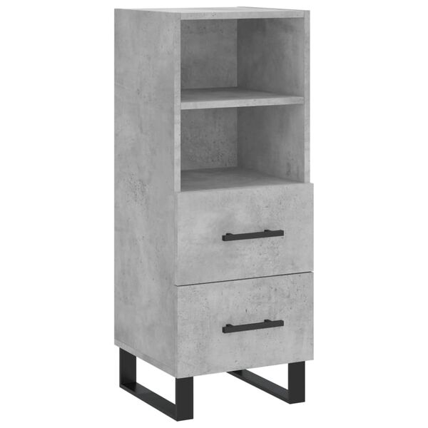 vidaXL Buffet Gris b&eacute;ton 34,5x34x90 cm Bois d'ing&eacute;nierie