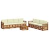 vidaXL Ensemble de canap&eacute;s d'ext&eacute;rieur 9 pc Naturel et Cr&egrave;me