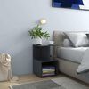vidaXL Tables de chevet 2 pcs Gris 35x35x55 cm bois d'ing&eacute;nierie