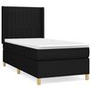 vidaXL Sommier &agrave; lattes de lit avec matelas Noir 90x200 cm Tissu