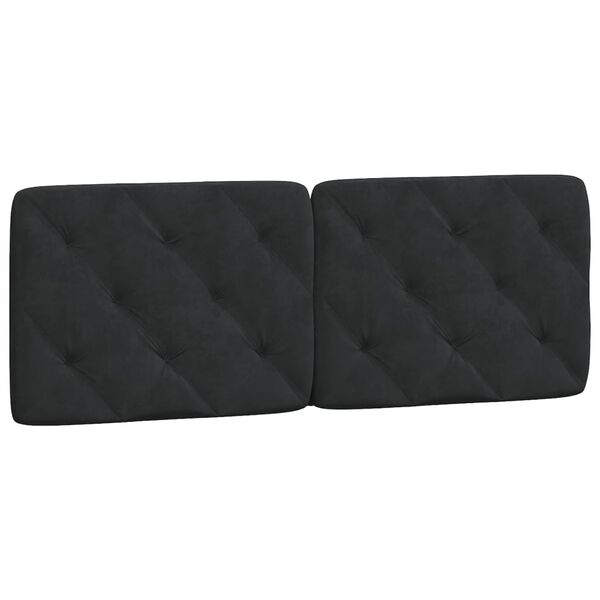 vidaXL Coussin de t&ecirc;te de lit noir 140 cm velours