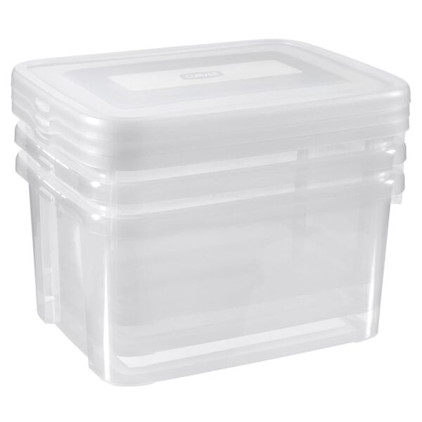 Curver Ensemble de bo&icirc;tes de rangement Handy 3x25L Transparent