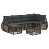vidaXL Ensemble de canap&eacute; de jardin 7 pc Gris et Gris fonc&eacute; polyrotin
