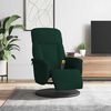 vidaXL Fauteuil inclinable de massage repose-pied vert fonc&eacute; velours