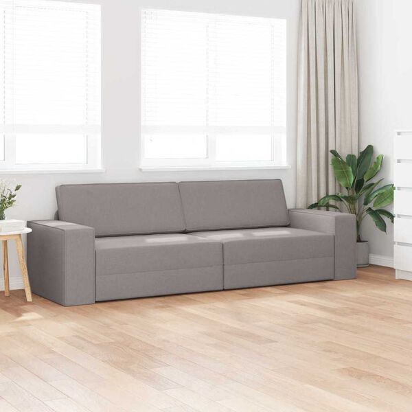 vidaXL Canapé-Lit Taupe 245 x 78 x 77 cm Velours