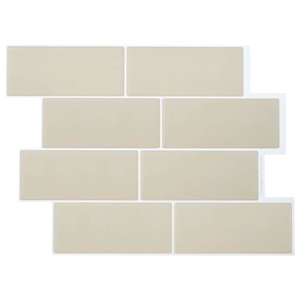 vidaXL Carreau de m&eacute;tro 10 pcs Beige 29 x 21 cm Polyur&eacute;thane et PET