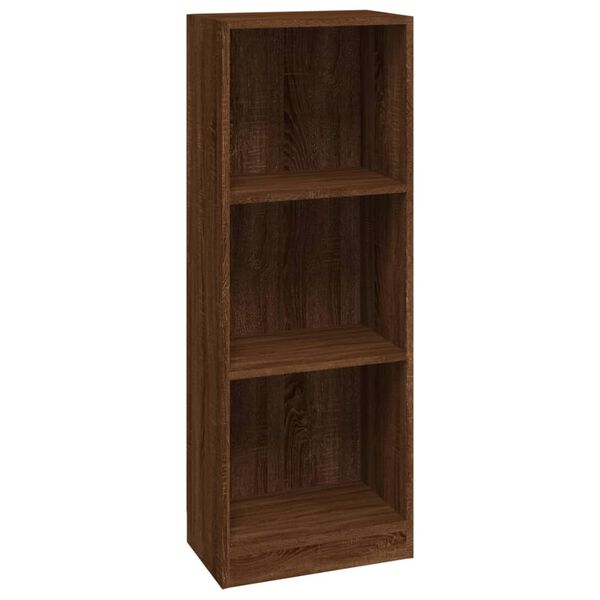 vidaXL Bibliothèque 3 niveaux Chêne marron 40x24x109cm Bois ingénierie