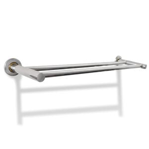Porte serviettes double - Barre Fixe 2 tubes