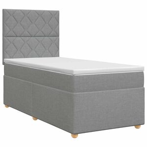 vidaXL Lit boxspring avec matelas Gris clair 80 x 200 cm Tissu