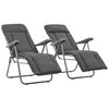 vidaXL Chaises pliantes avec coussins, lot de 2, grises