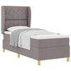 vidaXL Lit &agrave; ressorts avec t&ecirc;te de lit Taupe 200 x 80 cm tissu
