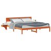 vidaXL Cadre de lit avec t&ecirc;te de lit Brun cire 180 x 200 cm Pin massif