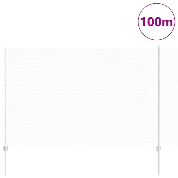 vidaXL Cl&ocirc;ture avec poteau Argent&eacute; 1,6 x 100 m Acier