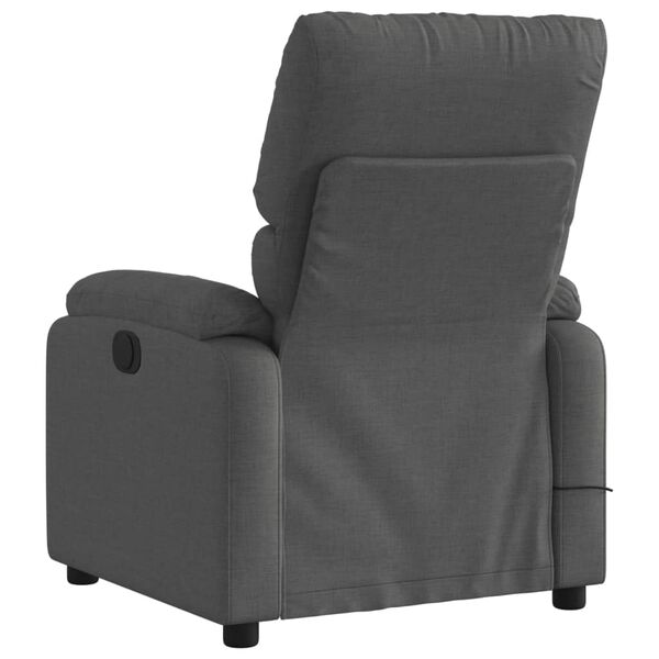 vidaXL Fauteuil de massage inclinable gris fonc&eacute; tissu