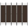vidaXL Cloison de s&eacute;paration 5 panneaux Marron 200x180 cm