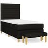 vidaXL Sommier &agrave; lattes de lit et matelas Noir 80x200 cm Tissu
