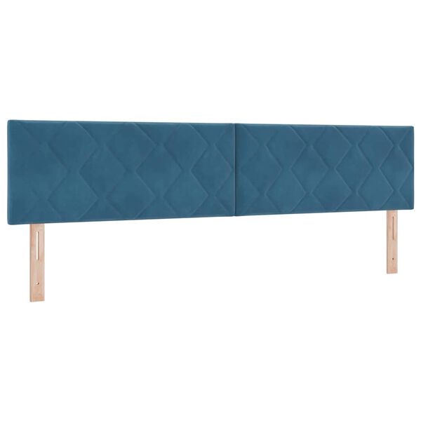 vidaXL T&ecirc;te de lit LED Bleu fonc&eacute; 200 cm Cuir synth&eacute;tique