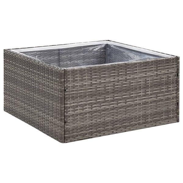 vidaXL Jardini&egrave;re Gris 80x80x40 cm R&eacute;sine tress&eacute;e