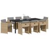 vidaXL Ensemble de salle &agrave; manger pour jardin 9 pcs Beige polyrotin