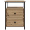 vidaXL Table de chevet chêne artisanal 44x45x60 cm bois d'ingénierie